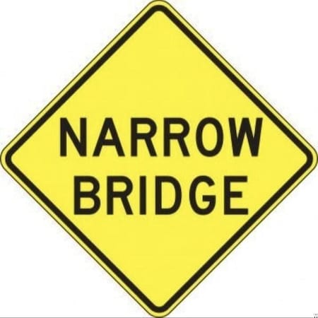Accuform LANE GUIDANCE SIGN NARROW BRIDGE 24 FRW437RA FRW437RA